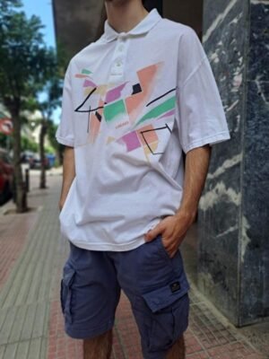 vintage printed polo shirt