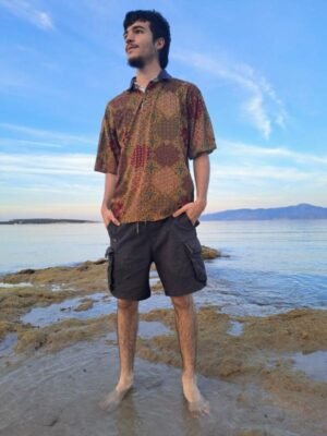 vintage patterned polo shirt