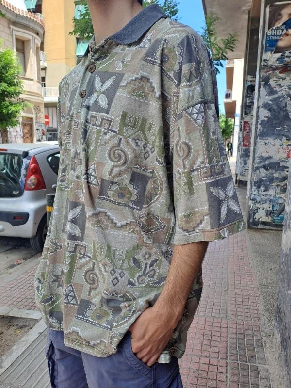 vintage patterned polo shirt - Image 3