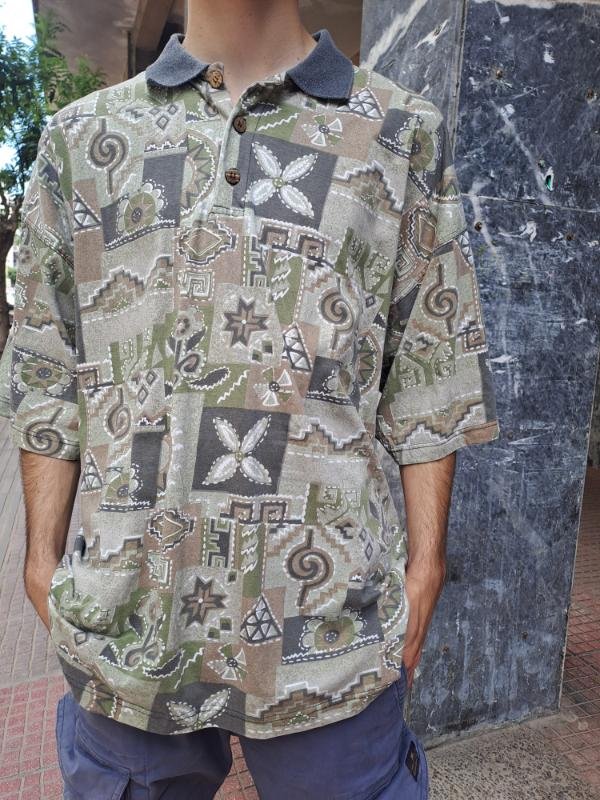 vintage patterned polo shirt - Image 2