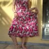 vintage floral silk summer dress