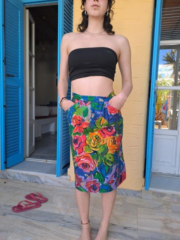 vintage floral pencil summer skirt - Image 3