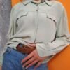 vintage off white silk summer shirt