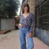 vintage baroque style croiset blouse waist buttoned