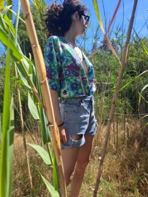 vintage summer crazy patterned shirt
