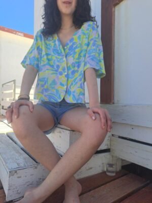 vintage pastel patterned summer shirt