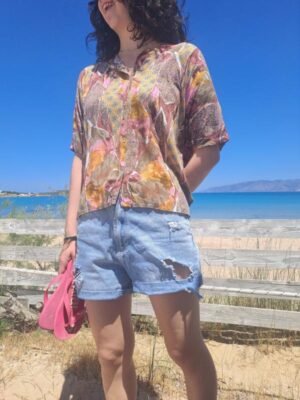 vintage abstract patterned summer shirt