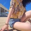 vintage floral summer buttoned blouse