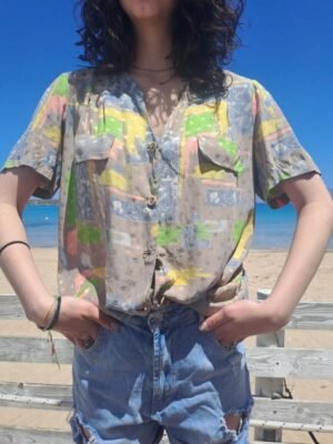 vintage abstract patterned summer shirt