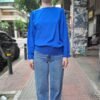vintage blue shirt/blouse with waist basque