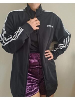 vintage unisex Adidas black track jacket