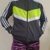vintage unisex Adidas track jacket (black,lime,white)