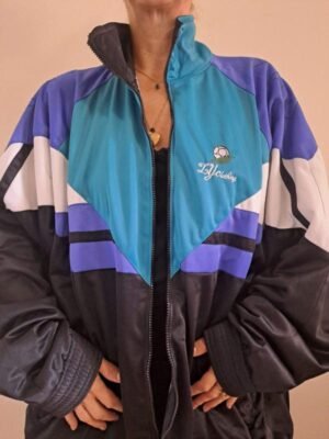 vintage unisex track jacket (black,lavender,petrol)