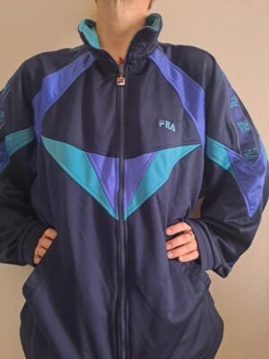 vintage unisex FILA sport jacket dark blue