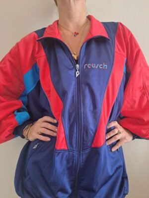 vintage unisex sport jacket (blue,light blue,red)