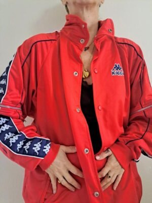 vintage unisex Robbe di Kappa red sport jacket with removable sleeves