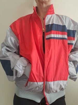 vintage unisex red windbreaker jacket
