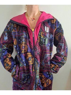 vintage unisex crazy patterned track jacket