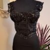 vintage corset black sequine