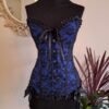vintage corset blue with black lacing