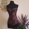 vintage dusty pink corset with black lacing