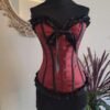 vintage corset, bordeaux with ribbon details