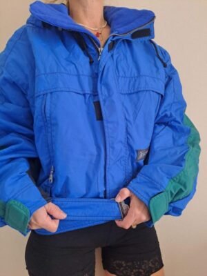 vintage unisex mountain-ski jacket, belted, fleece lining