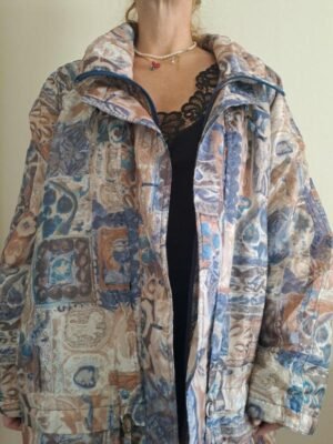 90's abstract patterned jacket-top