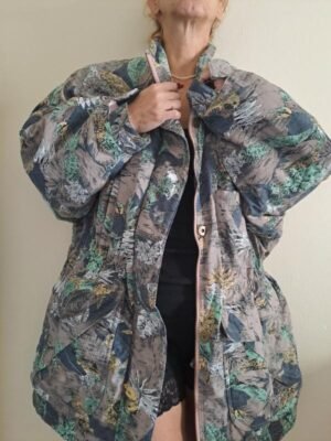 90's unisex patterned parka heavy jacket