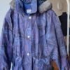 90's vintage parka jacket abstract pattern blue, purple
