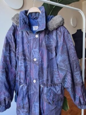 90's vintage parka jacket abstract pattern blue, purple