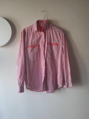 vintage cooton striped shirt(red, white)