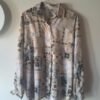 90's vintage crazy patterned shirt(beige, grey, taupe, white)