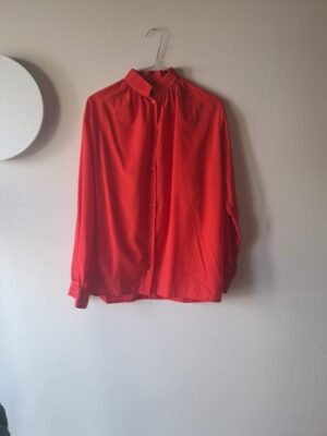 vintage red mao collar shirt