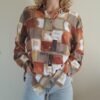 80's vintage geometrical patterned shirt in shades of brown