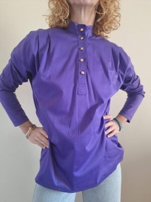 80's vintage turtle neck shirt/blouse in lavender color