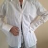 vintage white semi transparent striped shirt
