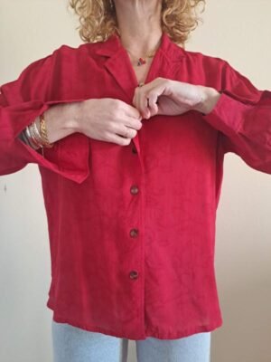 vitage red viscose shirt