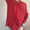 vintage red vegan silk shirt