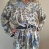 90's vintage crazy patterned viscose shirt (light blue, grey, cream)