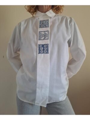 vintage white shirt with patterns