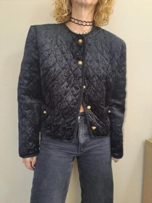 90's vintage black kapitonne jacket