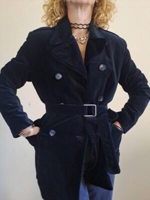 80's vintage black velvet jacket with belt