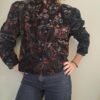 80's vintage patterned cropped velvet jacket (copper, grey,silver,green)
