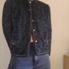90;s vintage black velvet kapitonne jacket with golden details