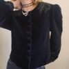 80's vintage black velvet jacket with embellishment
