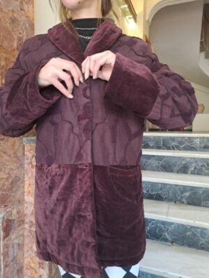 vintage burgundy velvet jacket with embroidery