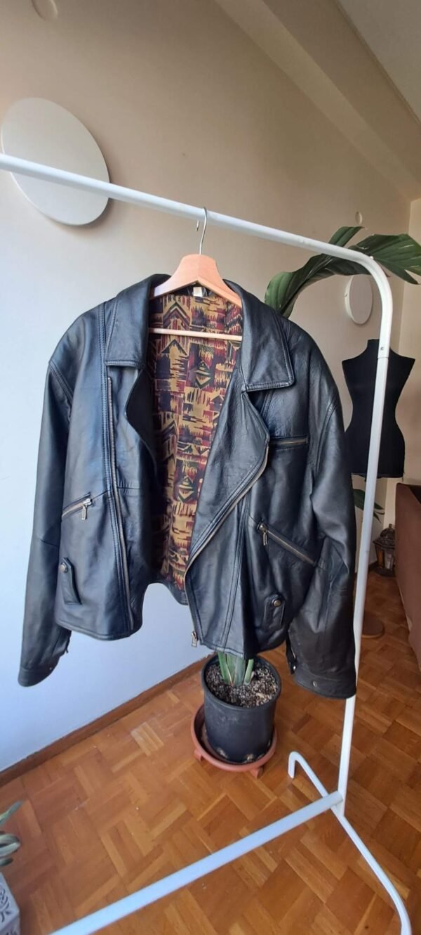 vintage leather jacket  biker style - Image 4