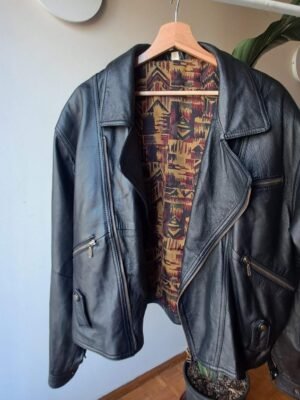 vintage leather jacket biker style