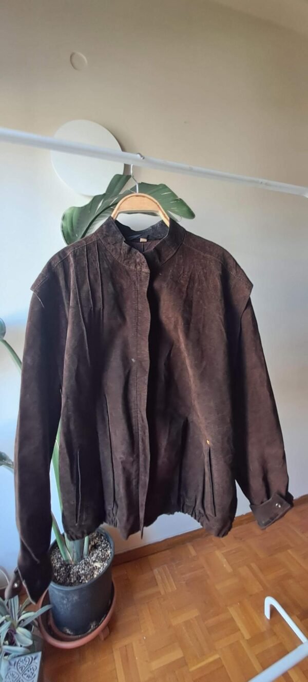 90's vintage dark brown suede jacket - Image 4
